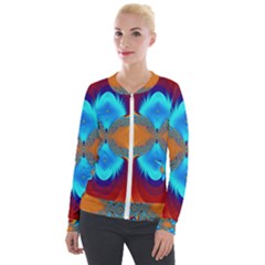 Artwork Digital Art Fractal Colors Velour Zip Up Jacket