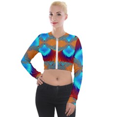 Artwork Digital Art Fractal Colors Long Sleeve Cropped Velvet Jacket