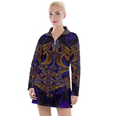 Abstract Art Artwork Fractal Women s Long Sleeve Casual Dress by Pakrebo