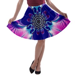 Artwork Art Fractal Flower Design A-line Skater Skirt