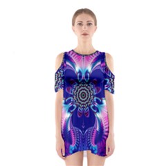 Artwork Art Fractal Flower Design Shoulder Cutout One Piece Dress by Pakrebo