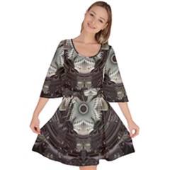 Fractal Art Artwork Design Pattern Velour Kimono Dress