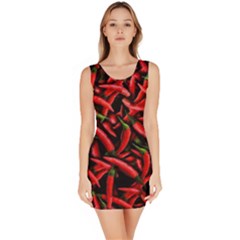 Red Chili Peppers Pattern  Bodycon Dress by bloomingvinedesign