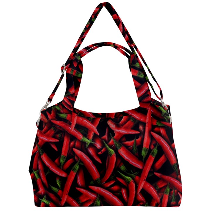 Red Chili Peppers Pattern  Double Compartment Shoulder Bag