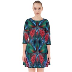 Abstract Art Fractal Artwork Smock Dress by Pakrebo