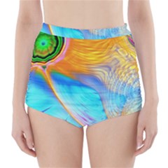 Artwork Digital Art Fractal Colors High-waisted Bikini Bottoms by Pakrebo