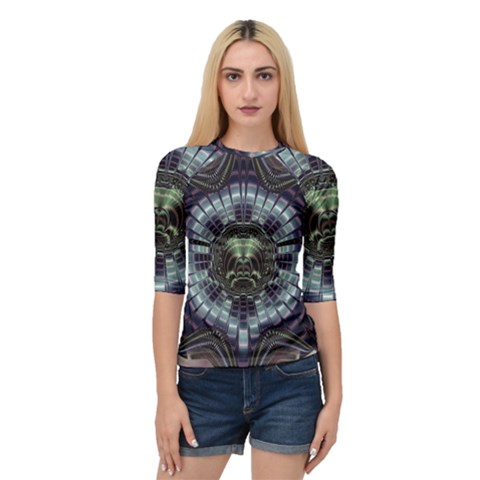 Fractal Abstract Art Artwork Quarter Sleeve Raglan Tee by Pakrebo