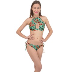 Zappwaits Cross Front Halter Bikini Set