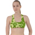 Butterflies Pattern Background Green Decoration Repeating Style Sketch Criss Cross Racerback Sports Bra View1