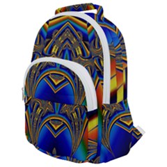 Abstract Art Design Digital Art Image Rounded Multi Pocket Backpack by Pakrebo