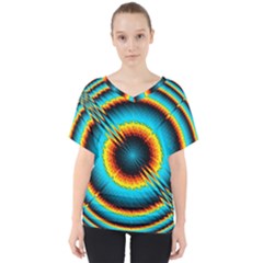 Art Artwork Fractal Digital Art Geometric V-Neck Dolman Drape Top