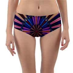 Artwork Fractal Geometrical Design Reversible Mid-waist Bikini Bottoms