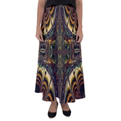 Abstract Art Artwork Fractal Pattern Flared Maxi Skirt by Pakrebo