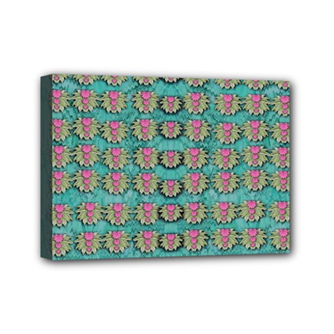 Lotus Bloom In The Sacred Soft Warm Sea Mini Canvas 7  X 5  (stretched) by pepitasart