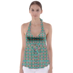 Lotus Bloom In The Sacred Soft Warm Sea Babydoll Tankini Top by pepitasart