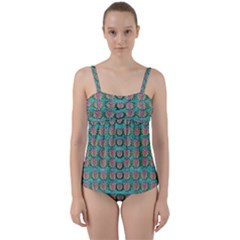 Lotus Bloom In The Sacred Soft Warm Sea Twist Front Tankini Set by pepitasart