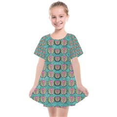 Lotus Bloom In The Sacred Soft Warm Sea Kids  Smock Dress by pepitasart