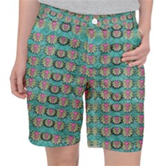 Lotus Bloom In The Sacred Soft Warm Sea Pocket Shorts by pepitasart