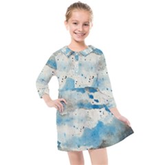 Watercolor Splatter Kids  Quarter Sleeve Shirt Dress by blkstudio
