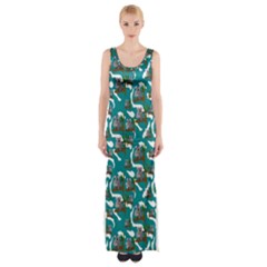 Koala Bears Pattern Thigh Split Maxi Dress by bloomingvinedesign