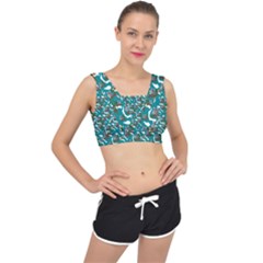 Koala Bears Pattern V-back Sports Bra by bloomingvinedesign