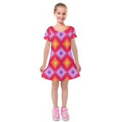 Texture Surface Orange Pink Kids  Short Sleeve Velvet Dress by Mariart