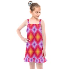 Texture Surface Orange Pink Kids  Overall Dress