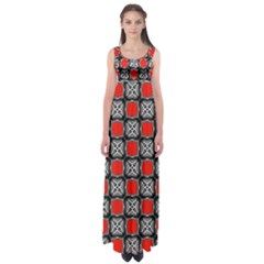 Pattern Square Empire Waist Maxi Dress