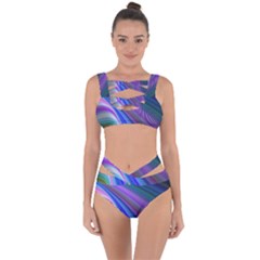 Background Abstract Curves Bandaged Up Bikini Set  by Bajindul