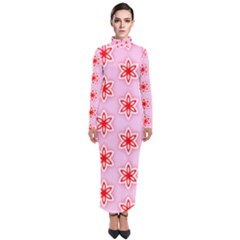 Texture Star Backgrounds Pink Turtleneck Maxi Dress