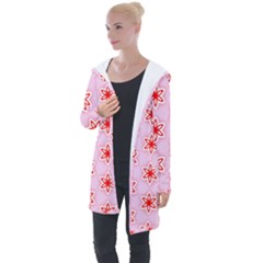 Texture Star Backgrounds Pink Longline Hooded Cardigan by HermanTelo