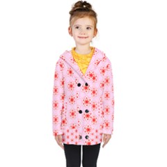 Texture Star Backgrounds Pink Kids  Double Breasted Button Coat by HermanTelo
