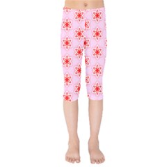 Texture Star Backgrounds Pink Kids  Capri Leggings  by HermanTelo