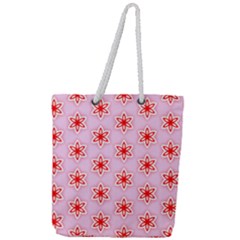 Texture Star Backgrounds Pink Full Print Rope Handle Tote (large)