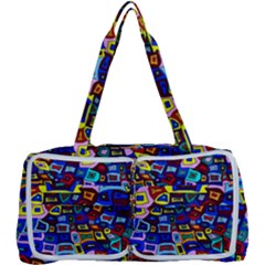 Wavy Squares Pattern Multi Function Bag by bloomingvinedesign