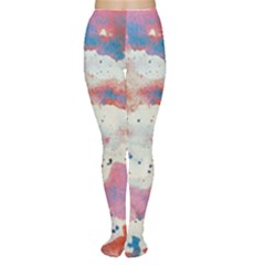 Watercolor Splatter Red/blue Tights