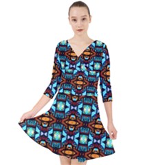 Ml 190 Quarter Sleeve Front Wrap Dress