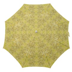 Flowers Decorative Ornate Color Yellow Straight Umbrellas by pepitasart