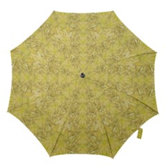 Flowers Decorative Ornate Color Yellow Hook Handle Umbrellas (large) by pepitasart