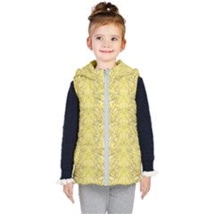 Flowers Decorative Ornate Color Yellow Kids  Hooded Puffer Vest by pepitasart