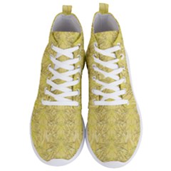 Flowers Decorative Ornate Color Yellow Men s Lightweight High Top Sneakers by pepitasart