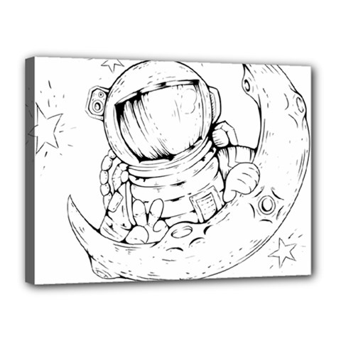 Astronaut Moon Space Astronomy Canvas 16  x 12  (Stretched)