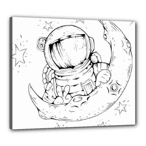 Astronaut Moon Space Astronomy Canvas 24  x 20  (Stretched)