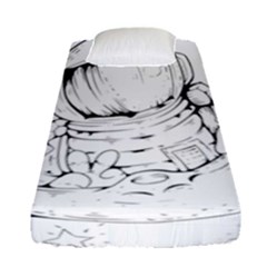 Astronaut Moon Space Astronomy Fitted Sheet (Single Size)