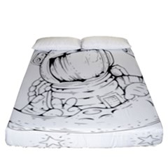 Astronaut Moon Space Astronomy Fitted Sheet (California King Size)