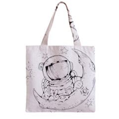 Astronaut Moon Space Astronomy Zipper Grocery Tote Bag