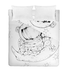 Astronaut Moon Space Astronomy Duvet Cover Double Side (Full/ Double Size)
