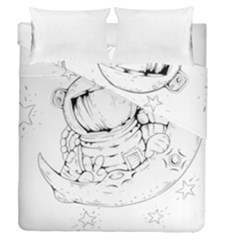 Astronaut Moon Space Astronomy Duvet Cover Double Side (Queen Size)