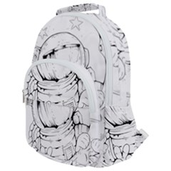 Astronaut Moon Space Astronomy Rounded Multi Pocket Backpack
