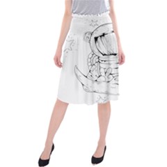 Astronaut Moon Space Astronomy Midi Beach Skirt